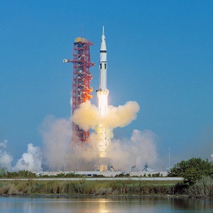 Lift Off cover art - rocket launching